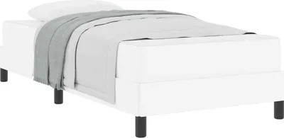 Image de vidaXL Cadre de lit avec matelas blanc pur 90 x 200 cm Tissu