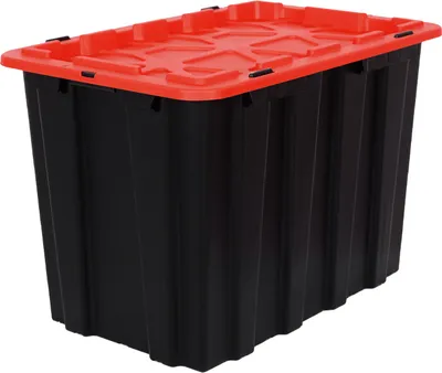 Produktbild von Kunststoffbehälter mit Deckel - Länge: 620 mm, Breite: 415 mm, Höhe: 430 mm, Rauminhalt: 80 l, Gewicht: 2,35 kg