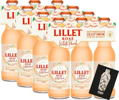 Produktbild von Lillet Rose White Peach ready to drink Mischgetränk 12er Set - 12x 200ml (10,3% vol) - [Enthält Sulfite]