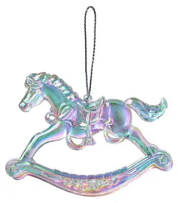 Produktbild von Clayre & Eef Weihnachtsanhänger Schaukelpferd 8 cm Silberfarbig Kunststoff