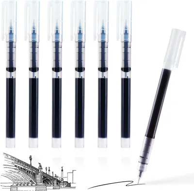 Produktbild von 20 Tintenroller Stifte Gelstifte Feine Spitze 0,5 mm Schwarz