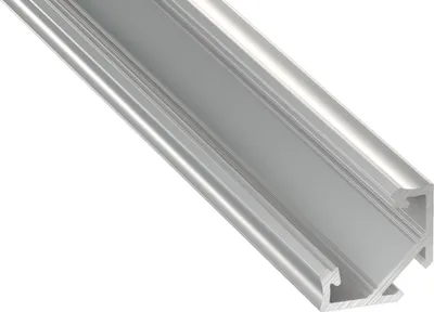 Obrázek produktu pro Hliníkový profilový pásek LED bílý | typ C úhel sklonu 45° | s koncovkou a držákem | průhledný kryt | 1m