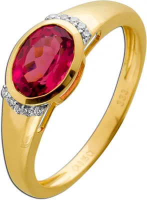 Produktbild von Turmalin Ring Gold 333 8K nat. pinker Turmalin 1.25ct Natur Diamanten 19
