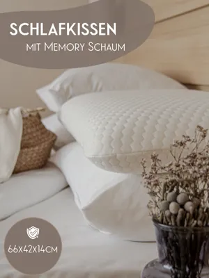 Produktbild von Kopfkissen mit Memory Foam mit Kissenbezug, 66x42x14, Kissen, Schlafkissen - Rita 140+