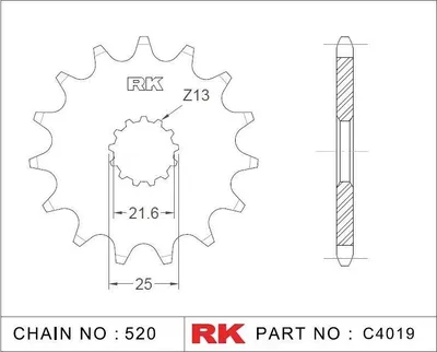 Produktbild von RK Antriebsritzel 4082 13 Zähne