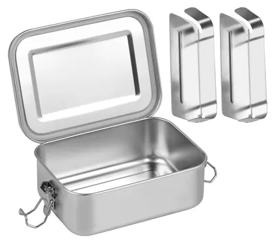 Edelstahl-Lunchbox 850 ml mit Trennwänden, leckagefrei