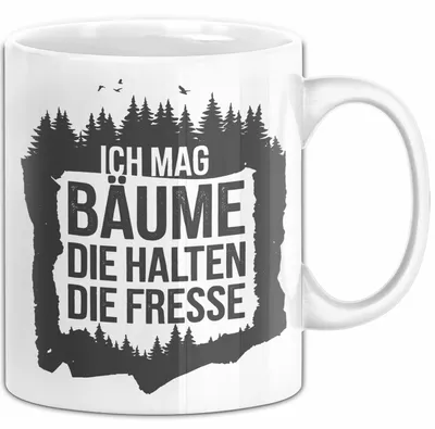 Produktbild von Outdoor Wandern Sarkasmus Tasse Geschenk Ich Mag Bäume (Weiß)
