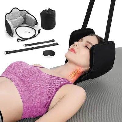 Produktbild von Nackentraktions-Hängematte Kopf-Hängematte zur Linderung von Nackenschmerzen mit Augenmaske und Aufbewahrungstasche