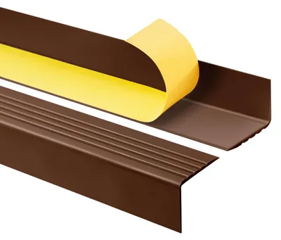 Produktbild von Treppenkantenprofil Selbstklebend 50x42 mm, Treppenprofil PVC für Treppenstufen, Treppenkantenschutz mit Rillen, Antirutsch, RGP, bronze, 200 cm  - Quest