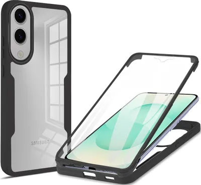 Obrázek produktu pro Pouzdro pro Samsung Galaxy S25 Edge, 360° Kompletní Ochrana s Vestavěným Chráničem Displeje černé