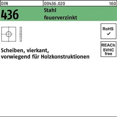 Produktbild von Reyher  Scheiben DIN 436 Stahl 22 feuervz tZn (50 Stück)