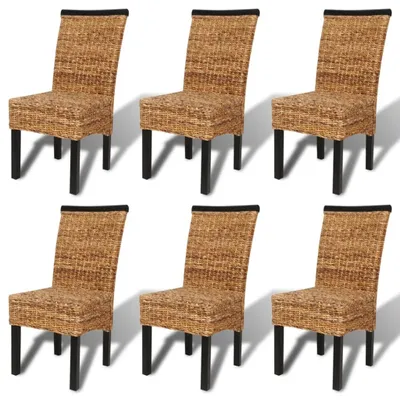 Immagine prodotto di Sedie da pranzo 6 pezzi. Legno massiccio di abaca e mango
