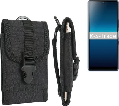Produktbild von K-S-Trade Holster Handy Hülle kompatibel mit Sony Xperia L4 Holster Handytasche Gürtel Tasche Schutz Hülle Robust Outdoor schwarz