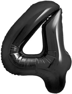Image de Ballon de baudruche, numéro 4, noir mat, 85 cm