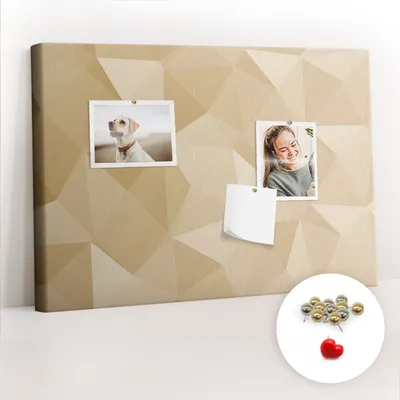 Imagen del producto de Tablero de corcho con chinchetas - Panel con chinchetas para fotografías y notas - 60x40 cm - 100 chinchetas metálicas