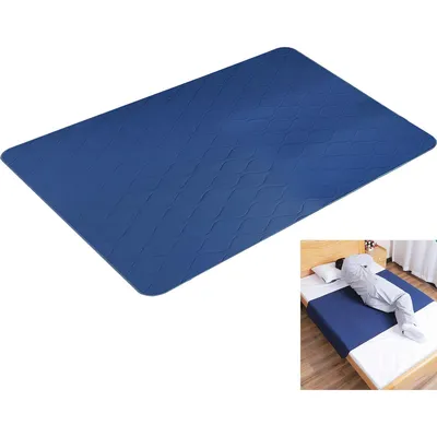 Produktbild von Waschbare wasserdichte Inkontinenz-Bettauflage 90×150 cm – Rutschfest, atmungsaktiv, extra groß für Senioren, Kinder & Haustiere – Marineblau