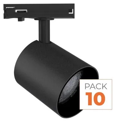 Produktbild von 10er-Pack - Spot-LED, schwarz, für Einzelschienensystem, 24W, 36°, TRIAC-dimmbar, warmweiß, 2300K - 3500K