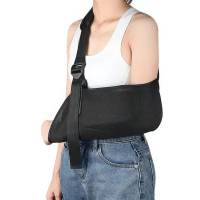 Produktbild von Bequeme Armschlinge – leichte, atmungsaktive  Schlinge mit verstellbarem Schulterriemen, geeignet für Rotatorenmanschettenriss, Unterarmbruch,L