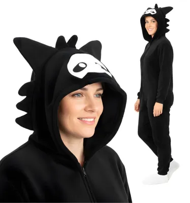 Produktbild von Pyjama Onesie Kigurumi Kostüm für Erwachsene Schwarz Puro L: 165 - 175cm