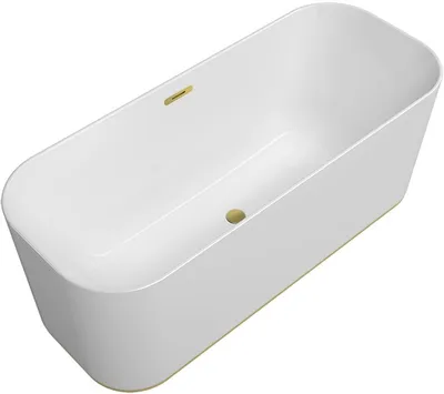 Produktbild von Villeroy & Boch Freistehwanne DUO FINION 1700 x 700 mm, mit Wasserzulauf Ausstattung gold weiß
