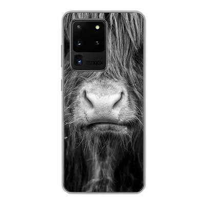 Produktbild von MuchoWow® Handyhülle Schutzhülle Hülle für Samsung Galaxy S20 Ultra Schottischer Highlander - Haare - Tiere Silikon Softcase Handy Hülle - Karteninhaber