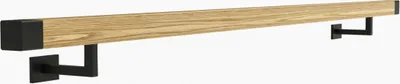 Produktbild von Sellon24® Holzhandlauf 150 cm lackiert Treppe Handlauf Eiche 40x40 Echtholz Haltergriff Schwarz