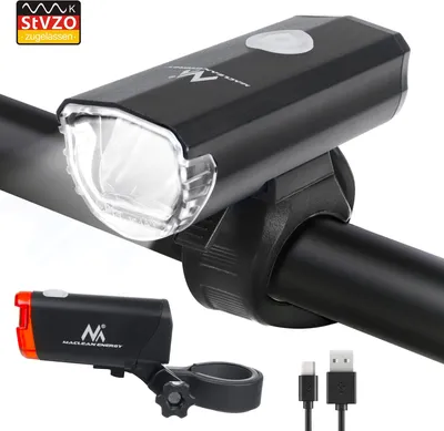 Produktbild von USB batérie na bicykli svetelný set predné svetlo zadné svetlo svetlomet LED 30 LUX StVZO
