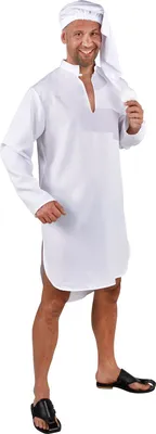Produktbild von M219244-1-M-L weiß Herren Nachthemd Schlafmütze Schlafwandler Kostüm Gr.M-L=52-56
