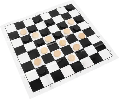 Produktbild von Dame-Spiel, Holz-Spielbrett & Steine, transparente Kunststoffbox, Gesellschaftsspiel