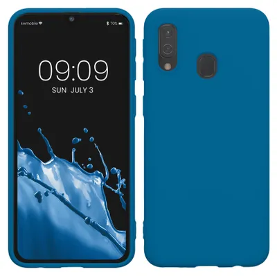 Produktbild von kwmobile Handyhülle für Samsung Galaxy A40 Hülle - TPU Case - Kabelloses Laden - Schutzhülle Cover in Karibikblau