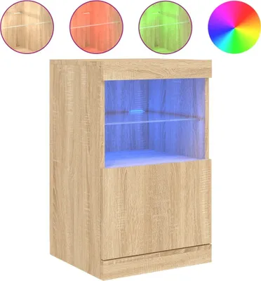 Produktbild von Sideboard mit LED-Leuchten Sonoma-Eiche 41x37x67 cm