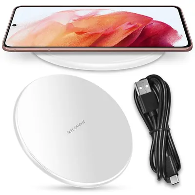 Produktbild von Wireless QI Charger 15W für Samsung Galaxy S21 Induktive Schnell Ladestation