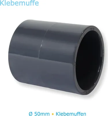 Produktbild von PVC-U Fitting Klebemuffe 50mm für Rohr, Schlauch Verrohrung Pool Schwimmbecken