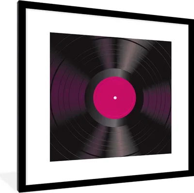 Produktbild von MuchoWow® Gerahmtes Poster LP's Vinyl - Rosa - Retro 40x40 cm - Poster mit Schwarzem Bilderrahmen Wandposter Rahmen Foto Bilder - Poster - Plakat im Rahmen