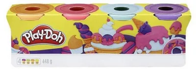 Image de Pack de 4 pots de pate à modeler couleurs sorbet play-doh - hasbro - e4869 - jeu créatif