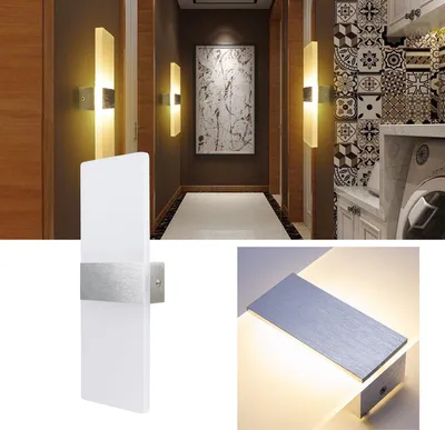 Immagine prodotto di Jopassy LED applique da parete per interni/esterni lampada da parete moderna illuminazione da parete scala corridoio bianco caldo 2X 12W