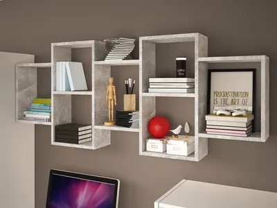 Obrázek produktu pro Regál na zeď HARKEN 1 - beton