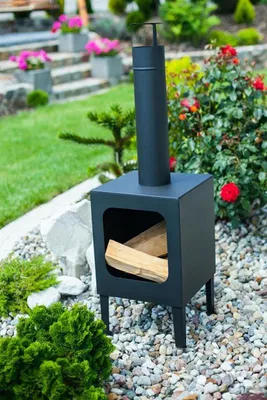 Image de Cheminée de jardin Markone 200-1 (non peinte) : 35 x 35 x 115 cm