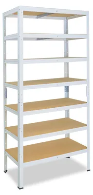 Image de shelfplaza HOME 200x100x40 cm Étagère charges lourde en blanc avec 7 étagères et une capacité de charge de 125 kg par étagère