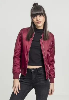 Produktbild von Urban Classics Ladies - BASIC BOMBER Jacke burgundy - XS