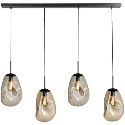 Produktbild von masterlight Pendelleuchte Lava 4-flammig Glas Gold 130x24cm