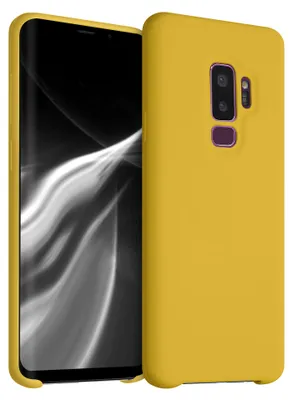 Produktbild von kwmobile Handyhülle für Samsung Galaxy S9 Plus Hülle - Case Silikon - Kabelloses Laden - Schutzhülle Cover in Honiggelb