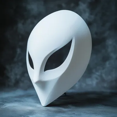 futuristische Alien-Phantom-Maske – Decords 3D-Kostümartikel, Produktansicht 1