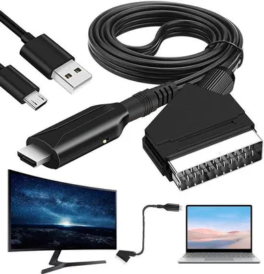 Image de Adaptateur SCART vers HDMI : convertisseur vidéo et audio 1080p/720p pour téléviseurs HD, décodeurs, magnétoscopes VHS, Xbox, PS3, Sky, lecteurs DVD et Blu-ray