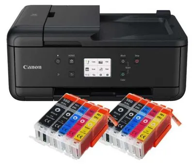 Produktbild von Canon Pixma TR7650 Multifunktionsdrucker mit 10 kompatiblen Patronen