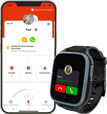 Produktbild von XGO3 Kinder-Smartwatch in Schwarz, Begleiter im Familienalltag mit GPS