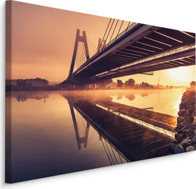 Produktbild von Fabelhafte Canvas LEINWAND BILDER 40x30 cm XXL Kunstdruck Macharski Brücke Krakow