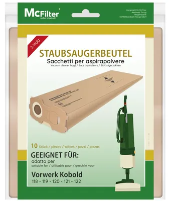 Staubsaugerbeutel, 10 Stück, für Vorwerk Kobold VK118–VK122