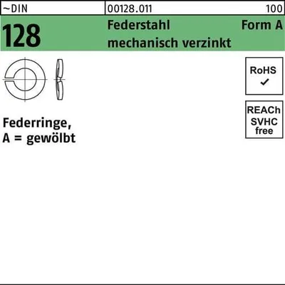 Produktbild von Reyher  Federringe DIN 128 Federst. A 36 mech Zn (25 Stück)