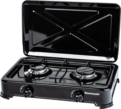 Obrázek produktu pro Varná deska plynová Ravanson K-02TB [černá; 2 zóny]